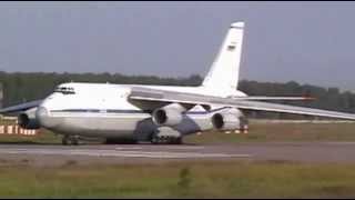 Ан-124 "Руслан"  RA-82041  запуск, руление и взлёт (июль 2009)
