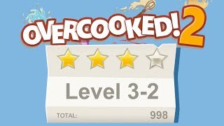 Overcooked 2. Level 3-2, 4 stars. 2 player Co-op