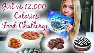 Girl vs 12,000 Calories Food Challenge (Last Record 10,000 Calories)