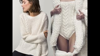 Свитер спицами 2019 женский вязаный - зима и весна. Knit Sweater Patterns
