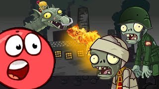 RED BALL 4 КРАСНЫЙ ШАРИК ПРОТИВ РАСТЕНИЕ ПРОТИВ ЗОМБИ вместо ЧОРНОГО КВАДРАТА #21 - игры мультики
