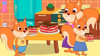 Famille d'Écureuil - Gâteau De Célébration Aux Baies Animé 2022 en Français