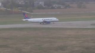 Аэропорт Нальчик, взлет Airbus A320 OnurAir (Нальчик-Стамбул)