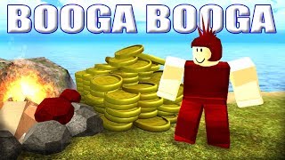 Booga Booga #2 печатаю деньги и торгую, поиски золота и красного камня, сломал бога, сделал шлем
