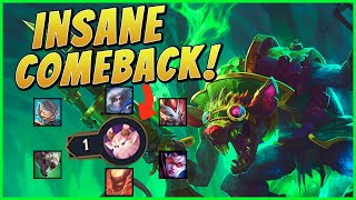 INSANE 1 HP COMEBACK with 6 RANGERS | RANKED STRATEGY | TFT | Teamfight Tactics Set 2