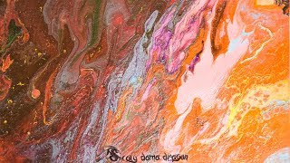 Fluid Acrylic Painting Pouring Technique /  Acrílicos fluidos en lienzo casero