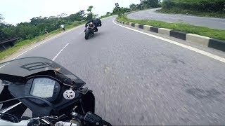 YAMAHA R15V3 WITH BIGGER TIRES DOING 156KMPH