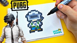 Мини солдат из игры PUBG !!!РИСУНКИ ПО КЛЕТОЧКАМ ! PIXEL ART  PLAYERUNKNOWN'S BATTLEGROUNDS
