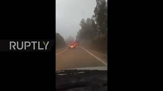Ecuador: Ashes from Sangay volcano cover the sky in Riobamba