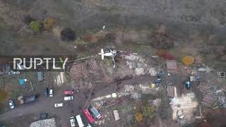 Russia: Drone footage shows crash site of L-410 aircraft in Tatarstan