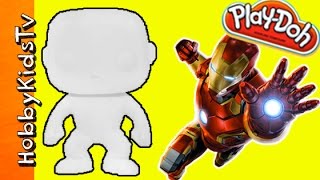 Play-Doh Funko Iron Man Blank Build! Funko Blind Box HobbyKidsTV