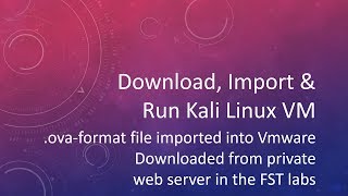 Kali Linux .ova-format download and open in VMware