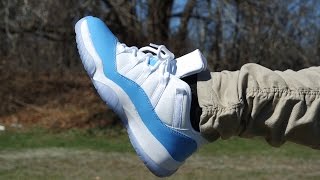 2017 AIR JORDAN 11 LOW UNC/UNIVERSITY BLUE REVIEW & ON FEET!