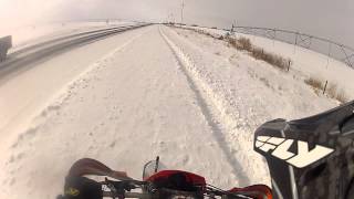 ditchbanging montana style wr450 homemade snowbike