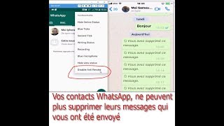 interdire à vos contacts WhatsApp de supprimer leurs messages  qui vous ont été envoyé