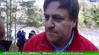 Ministro SOLMINIHAC inspecciona río Nilahue por erupción