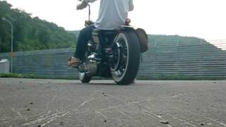 ハーレーでホイールスピンやってみた(てつを)