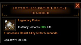 Diablo 3 Reaper of Souls Legendary Bottomless Potion of the Diamond Drop