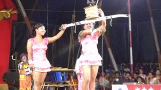 Acrobatic Jumbo Circus F - Whirling Ladies Part 1 - Thrissur, India Jan2012