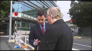 "Spy thriller" - Filming outside GCSB spy agency headquarters interrupted by "agency guy"