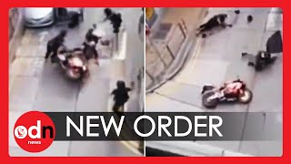 Motorcyclist Rams Into Hong Kong Police, as Violence Escalates During Protest Clashes