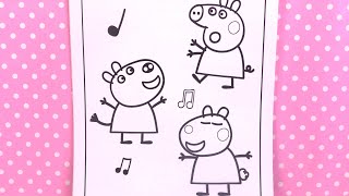 Coloriage Peppa Pig et ses Amies Zoe Zèbre et Suzy Sheep Feutres
