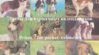 Листы для хранения карманных календариков | Prices for pocket calendars
