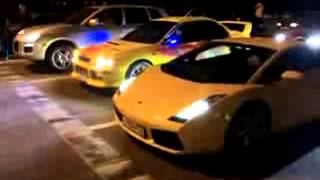 Стритрейсинг 2014 Subaru Impreza GC8 vs Lamborghini Gallado