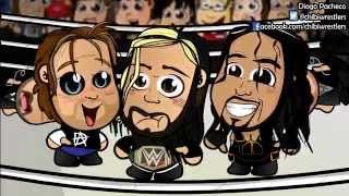 Chibi Wrestlers - HappyScary Dean Ambrose and Seth Rollins #24 Payback Prelude (WWE Parody)