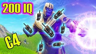 TROLLING THANOS WITH 200 IQ GAUNTLET TRAP C4 TRAP! *OUTPLAYED* Fortnite Funny Moments
