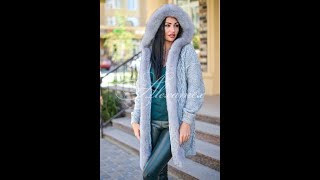 Вязаный кардиган с мехом песца от Alexamex.in.ua