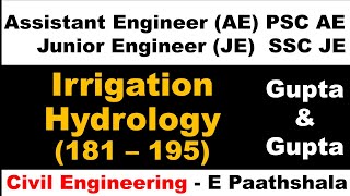 Irrigation & hydrology & WRE (181 to 195) - Gupta and gupta | sscje civil engineering | civil mcq qu