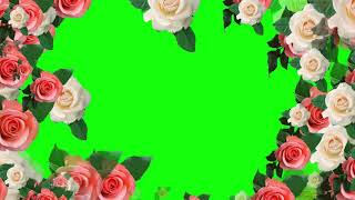 ?РОЗЫ ПО КРАЯМ 2 ШТ.  Футаж. Хромакей. Зелёный экран. Chroma Key. Green Screen.