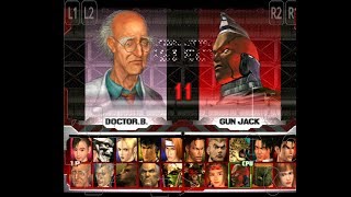 Tekken3 {PSX} TAS Dr. Boskonovitch & Gun Jack