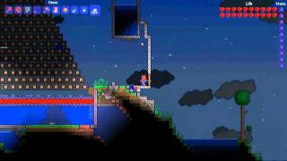 Terraria Liquid Experiment: Water! Doors! Boxes! YAY! (5/7 Very Old Game Version)