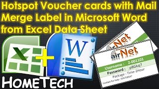 Create Hotspot Voucher cards using Mail Merge Label in Microsoft Word from Excel Data Sheet