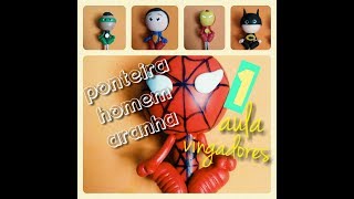 (DIY)Ponteira vingadores. Homem aranha de biscuit