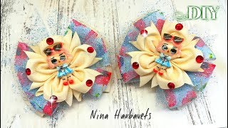 Бант из репсовых лент с НЕОБЫЧНОЙ КУКЛОЙ ЛОЛ?Laço de fita Reper com DOLL DOLL UNUSUAL