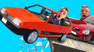 ПОГОНЯ на Лада ПРИОРА и Восьмерке ПРОТИВ Полиции !!! ИГОРЬ на трамплине