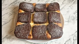 Пирог "Подушечки" / Pie "Pillows" / Шоколадно-Творожный Пирог / Стеганое Одеяло / Пошаговый Рецепт