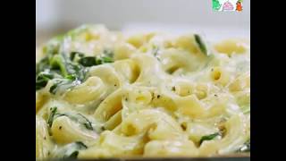 Macarrones con Queso y Espinaca