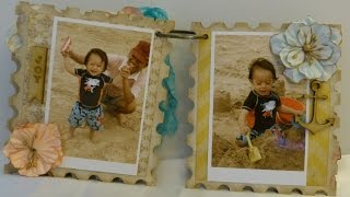 Atlered chipboard postage stamp album part -2 of 2(Final part!)