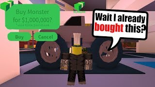 JAILBREAK STOLE MY ROBUX AND DELETED MY MONSTER TRUCK! (Roblox Jailbreak)