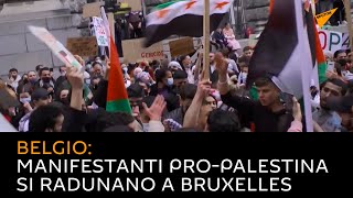 Belgio: manifestanti pro-Palestina si radunano a Bruxelles
