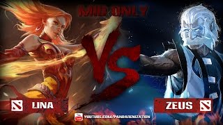Lina VS Zeus [Битва героев Mid only] Dota 2