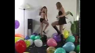 2 girl pop balloons (loons elevator)