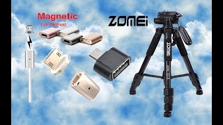 Магнитный адаптер для зарядки телефона и обзор штатива ZOMEI Q111 для видео-фото камер .