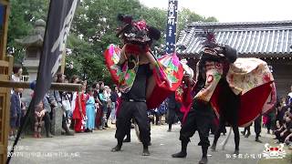 2017_香川県三木町田中雷八幡神社秋大祭の獅子舞_朝倉獅子（獅子舞）