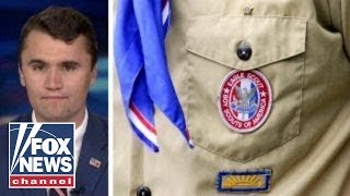 Charlie Kirk reacts as girls begin joining the Boy Scouts