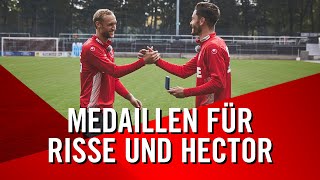"Tor des Monats"-Medaillen für Jonas HECTOR und Marcel RISSE vom 1. FC Köln